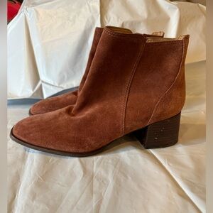 Women's Brown Lilye Booties Block Heel Ankle Boots Lucky Brand Size 10